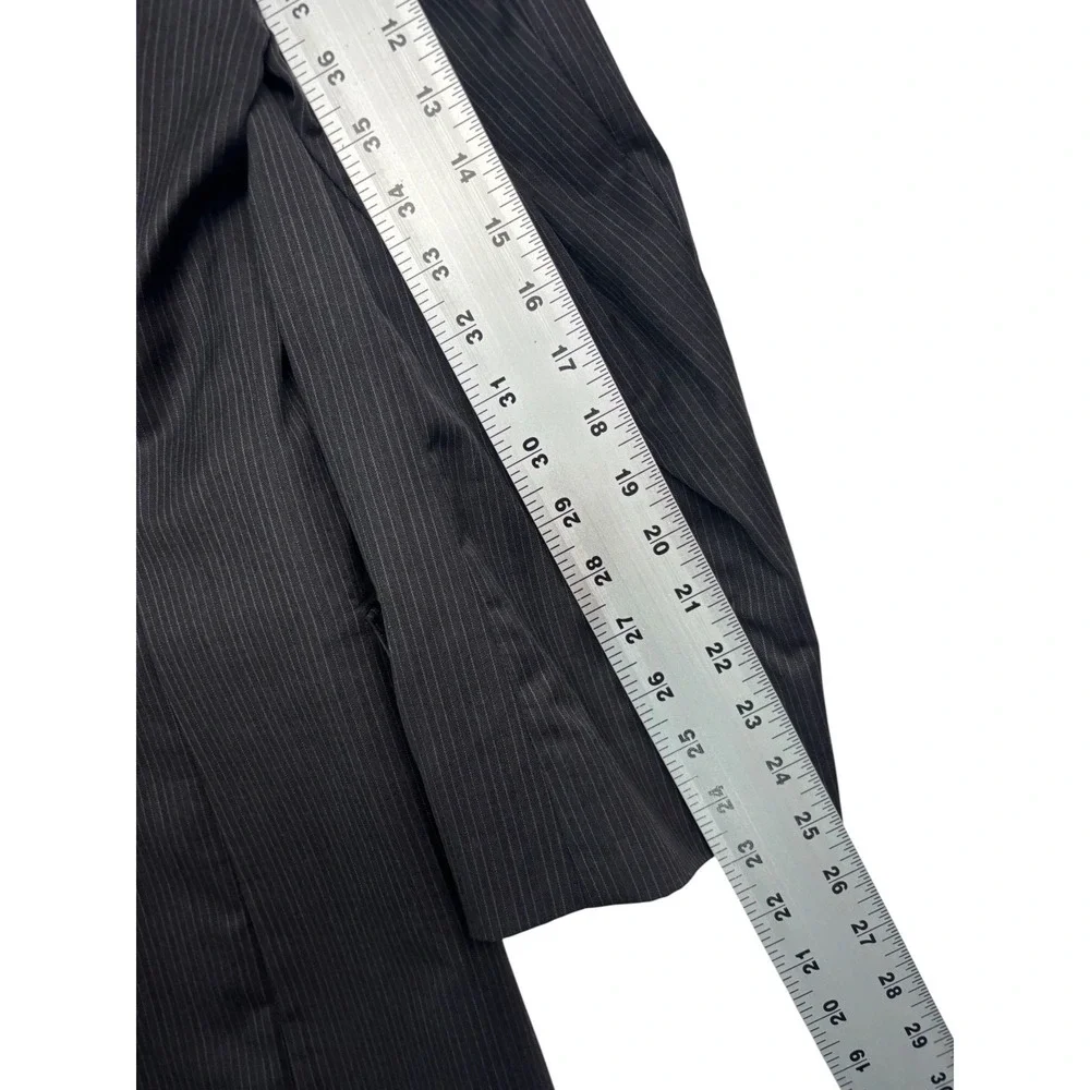 Jos A Bank 46R 40x32 Charcoal Pinstripe 2pc Pant Suit Signature Gold Pleated